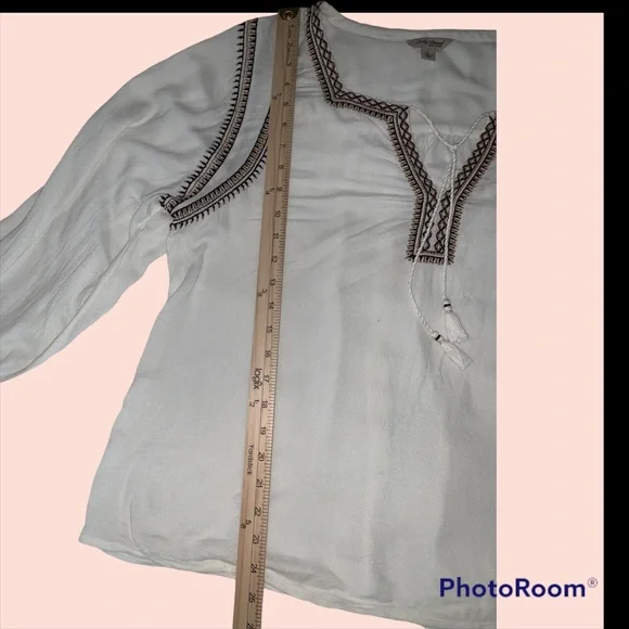 Lucky Brand off white boho top size Large - Picture 2 of 4